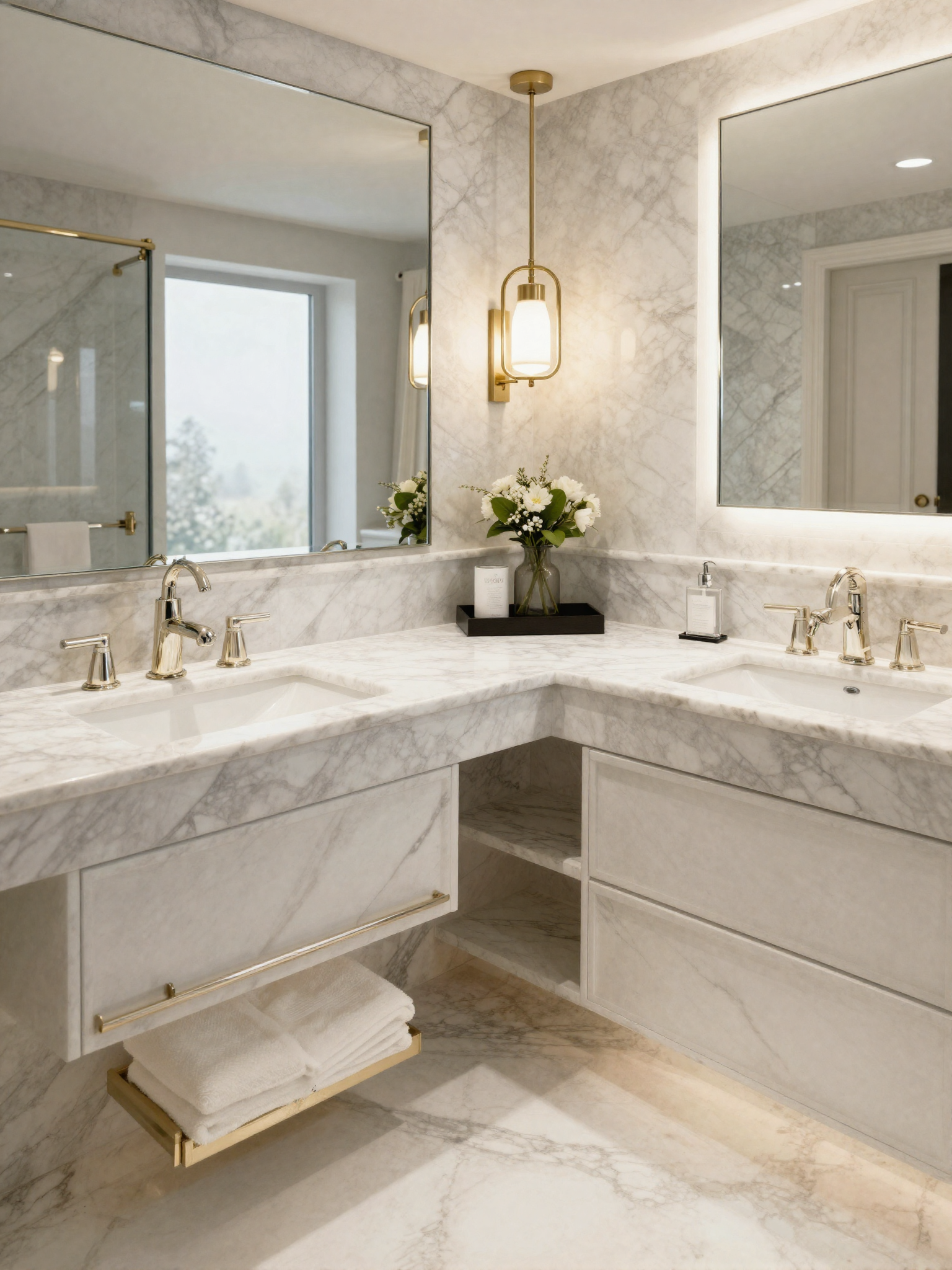 Banheiro master em Carrara